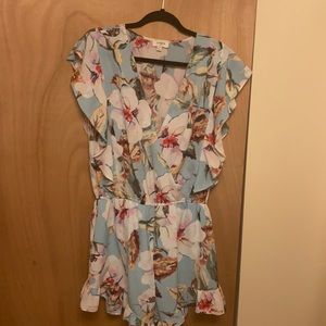 Floral ruffle romper